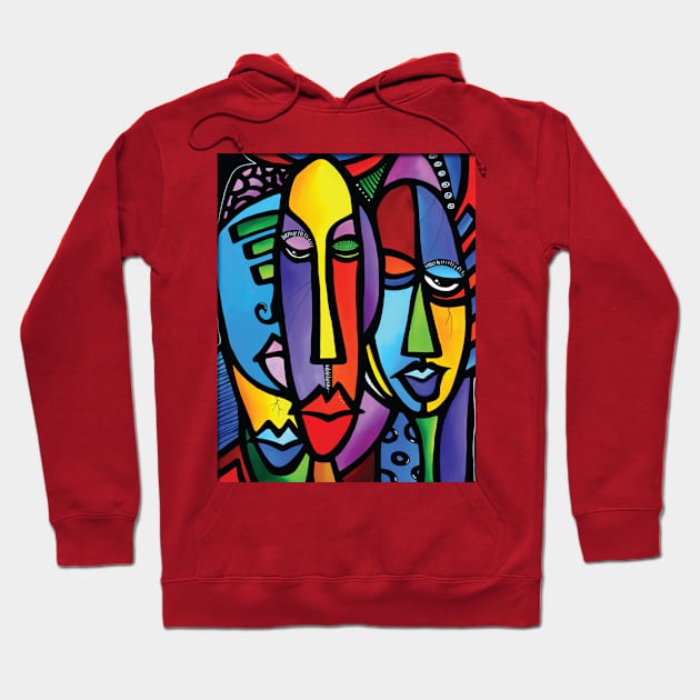 Abstract Face Colorful Hoodie by swallo wanvil
